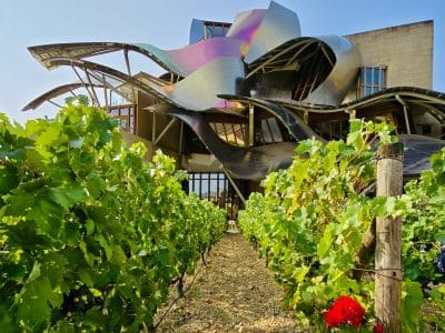 Imagen del exterior de la bodega de Marqués de Riscal (Elciego).